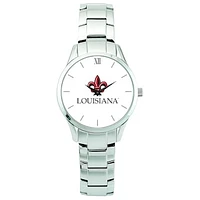 Women's Silver Louisiana Ragin' Cajuns Stainless Steel Bracelet Wristwatch
