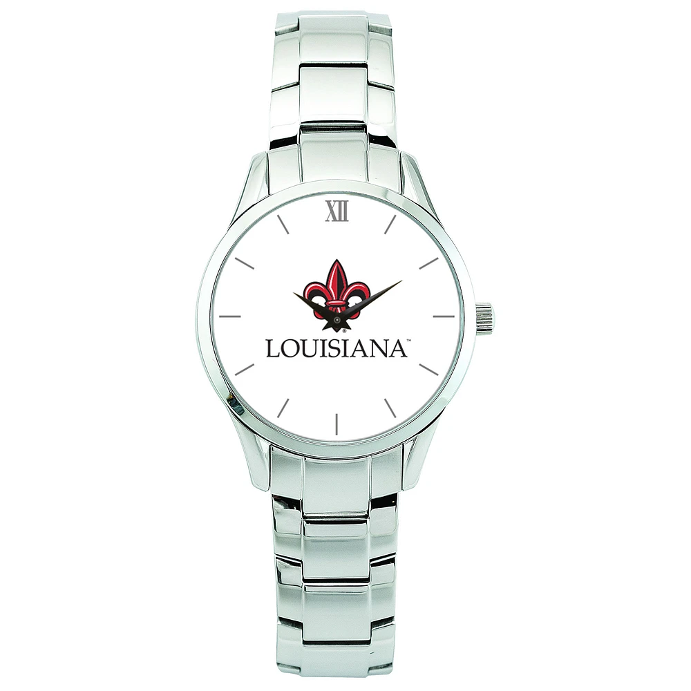 Women's Silver Louisiana Ragin' Cajuns Stainless Steel Bracelet Wristwatch
