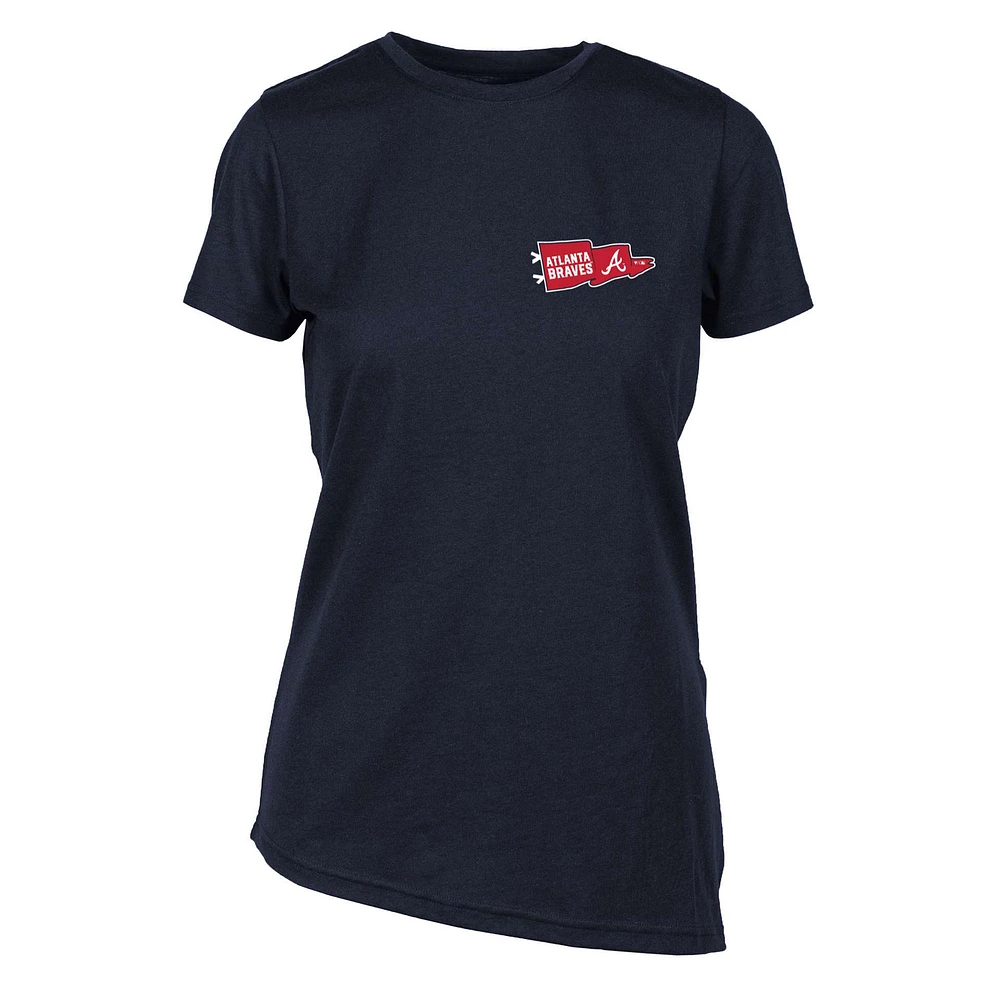 Women's Levelwear  Navy Atlanta Braves Birch Rafters T-Shirt