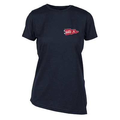 Women's Levelwear  Navy Atlanta Braves Birch Rafters T-Shirt