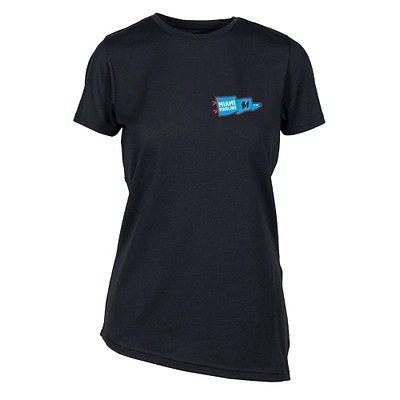 Women's Levelwear  Black Miami Marlins Birch Rafters T-Shirt