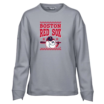 Women's Levelwear  Gray Boston Red Sox Fiona Inaugural Pullover Sweatshirt