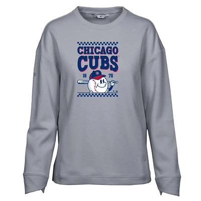 Women's Levelwear  Gray Chicago Cubs Fiona Inaugural Pullover Sweatshirt