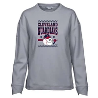 Women's Levelwear  Gray Cleveland Guardians Fiona Inaugural Pullover Sweatshirt