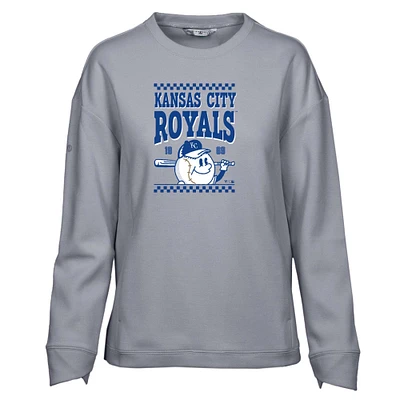 Women's Levelwear  Gray Kansas City Royals Fiona Inaugural Pullover Sweatshirt