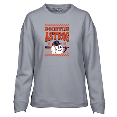 Women's Levelwear  Gray Houston Astros Fiona Inaugural Pullover Sweatshirt