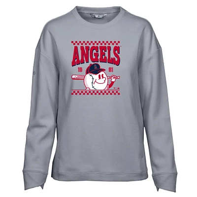 Women's Levelwear  Gray Los Angeles Angels Fiona Inaugural Pullover Sweatshirt