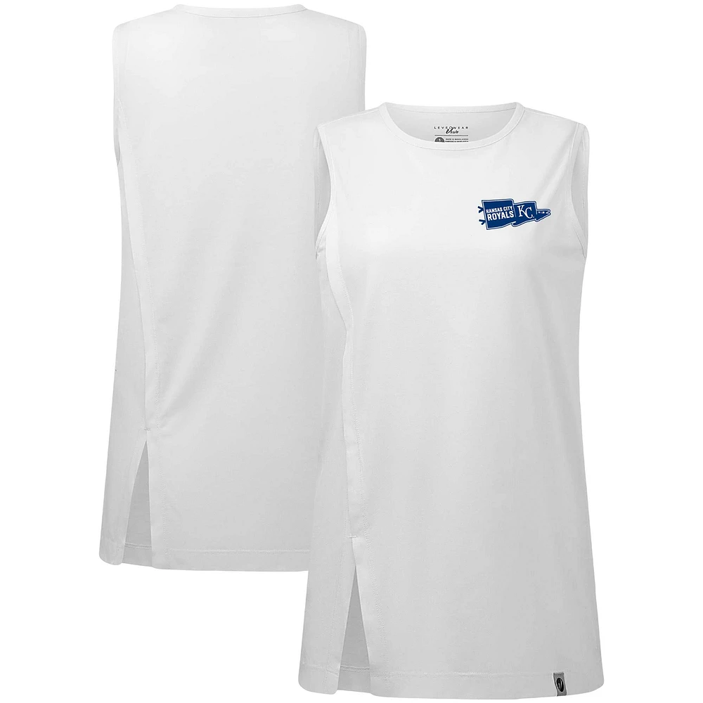 Women's Levelwear White Kansas City Royals Influx Rafters Tank Top