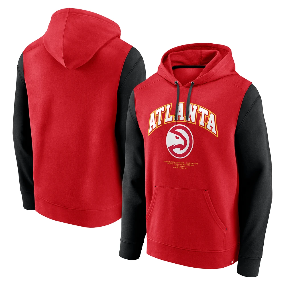 Men's Fanatics Red Atlanta Hawks Scorer Pullover Hoodie