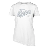 Women's Levelwear  White Cleveland Guardians Birch Sweep T-Shirt
