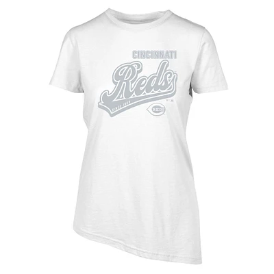 Women's Levelwear  White Cincinnati Reds Birch Sweep T-Shirt