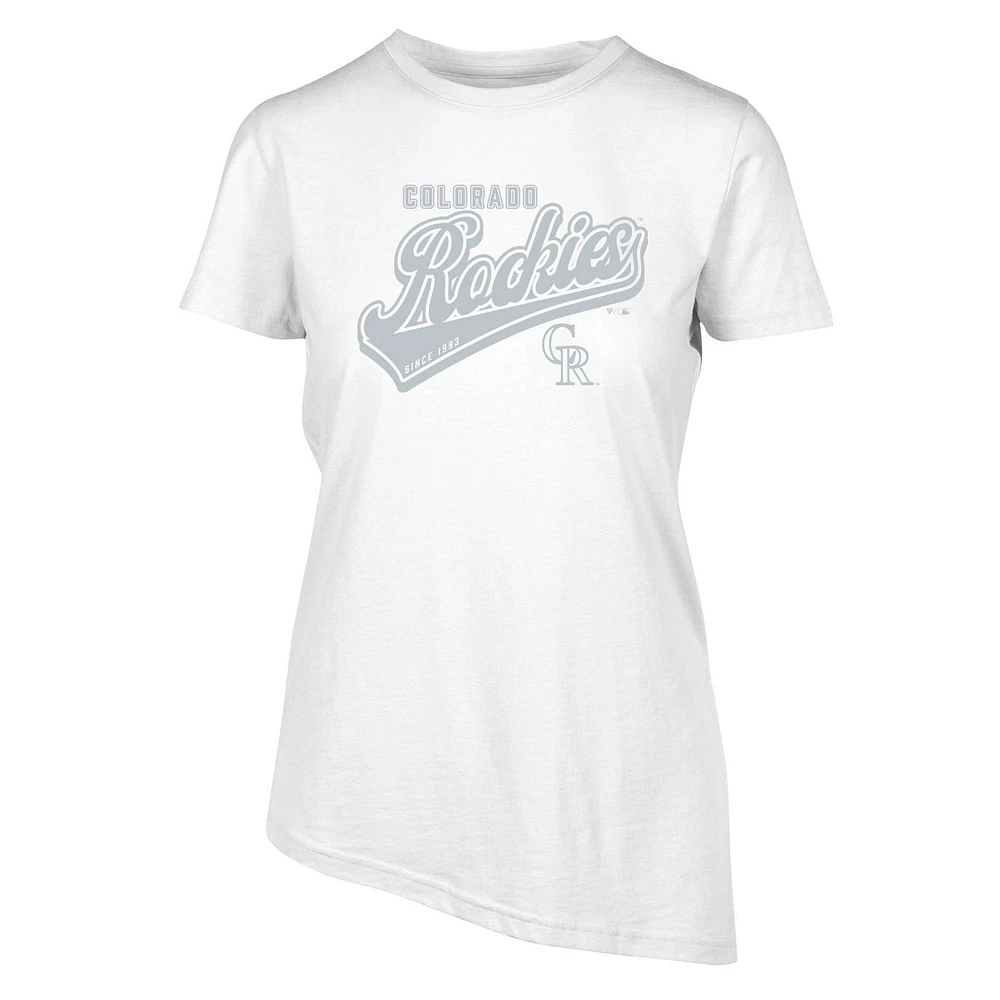 Women's Levelwear White Colorado Rockies Birch Sweep T-Shirt