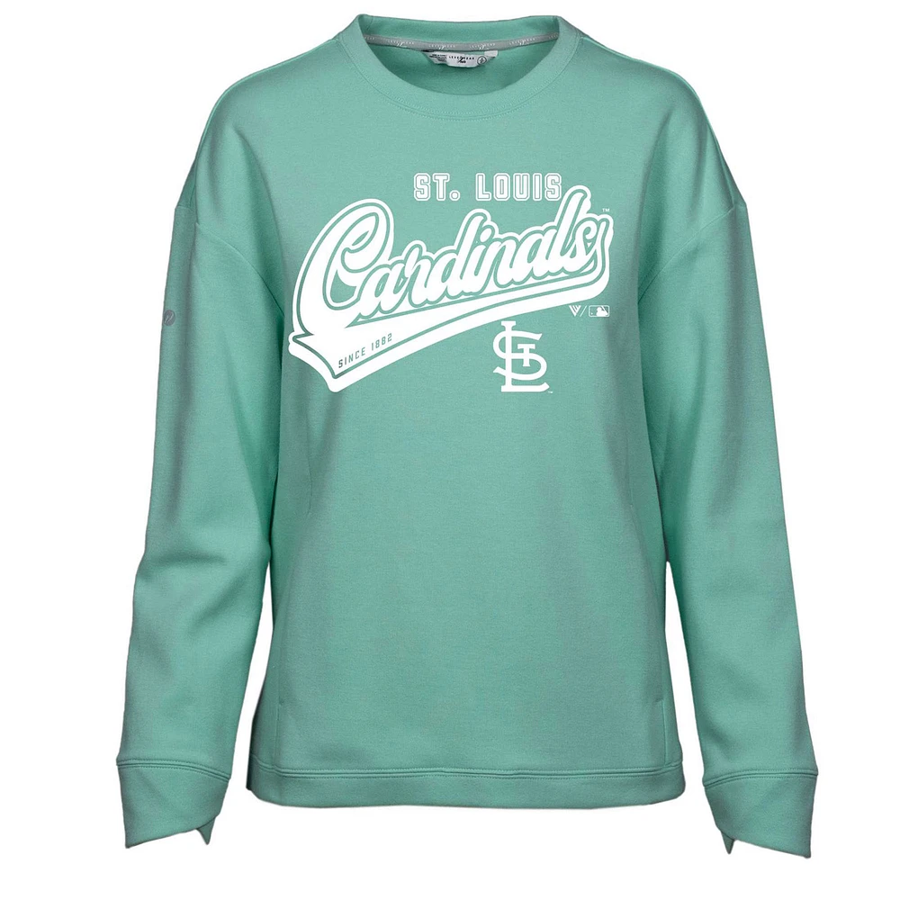 Women's Levelwear Mint St. Louis Cardinals Fiona Sweep Pullover Sweatshirt