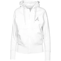 Women's Levelwear  White Atlanta Braves Gardinia Core Full-Zip Hoodie
