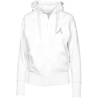 Women's Levelwear  White Atlanta Braves Gardinia Core Full-Zip Hoodie