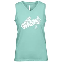 Women's Levelwear  Mint Los Angeles Angels Paisley Sweep V-Neck Tank Top