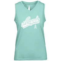 Women's Levelwear  Mint Los Angeles Angels Paisley Sweep V-Neck Tank Top