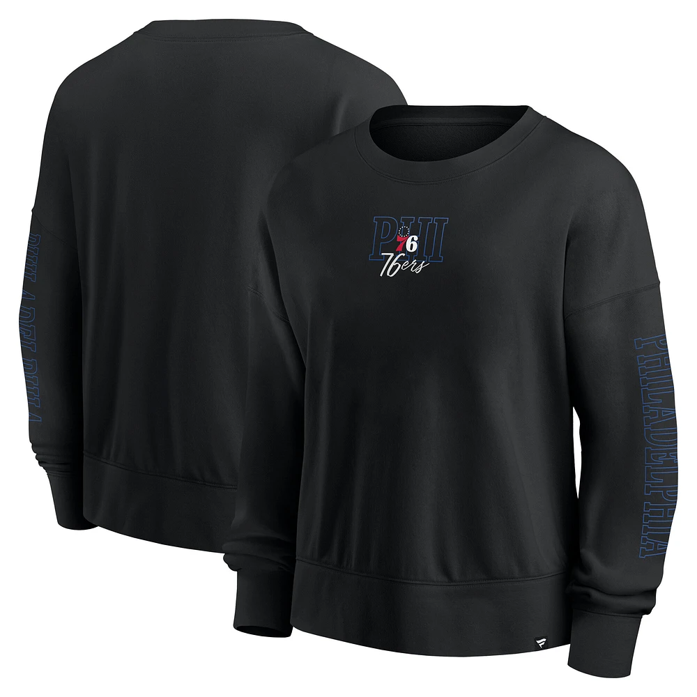 Fanatics Black Philadelphia 76ers Oversized Game Day Pullover Sweatshirt