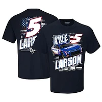 Men's Hendrick Motorsports Team Collection  Navy Kyle Larson Hendrickcars.com Patriotic T-Shirt