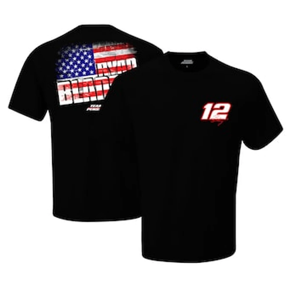 Men's Team Penske  Black Ryan Blaney Flag T-Shirt