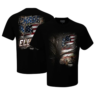 Men's Hendrick Motorsports Team Collection  Black Chase Elliott  Camo Patriotic T-Shirt