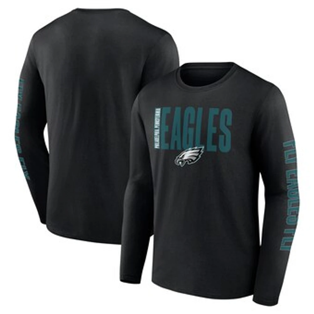 Men's Fanatics Black Philadelphia Eagles Vision Long Sleeve T-Shirt