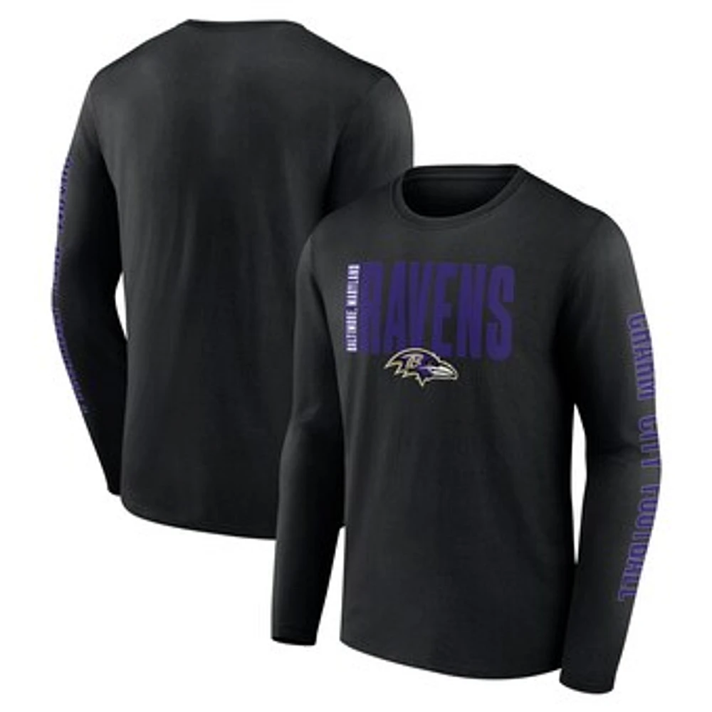 Men's Fanatics Black Baltimore Ravens Vision Long Sleeve T-Shirt