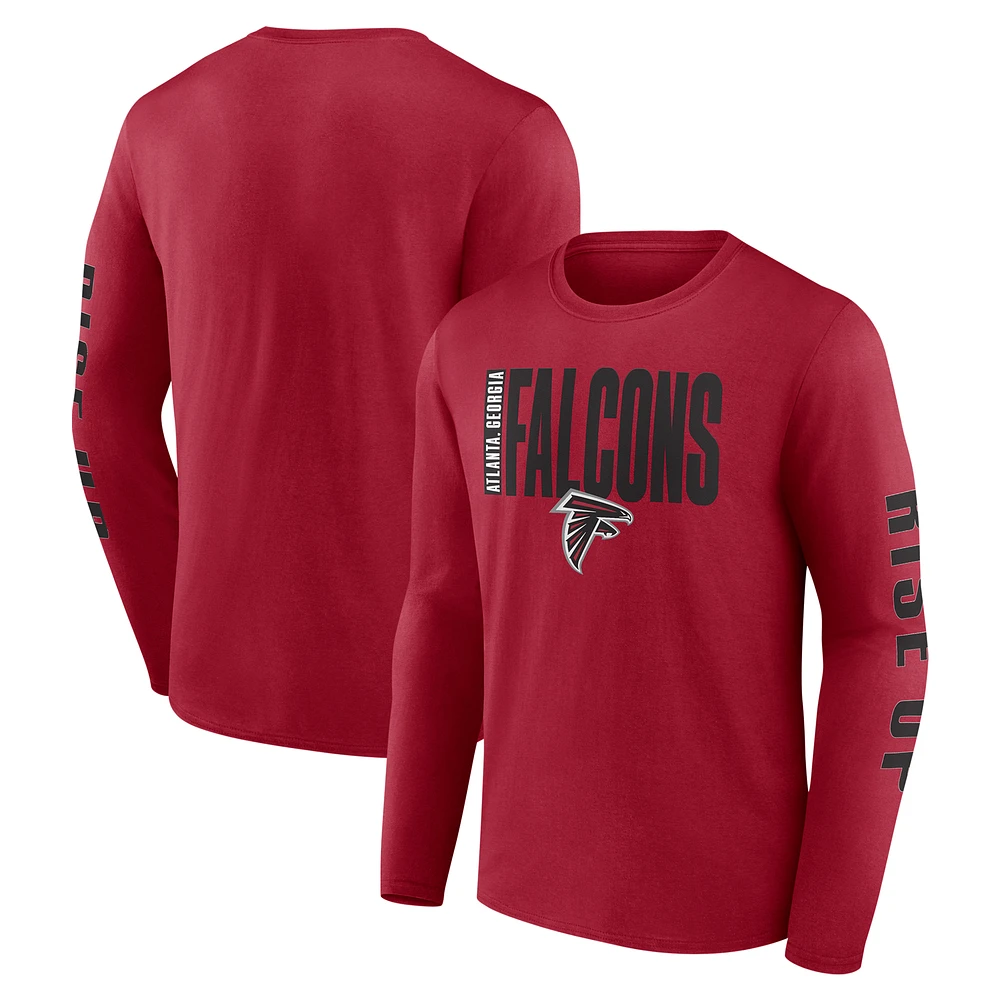 Men's Fanatics Red Atlanta Falcons Vision Long Sleeve T-Shirt