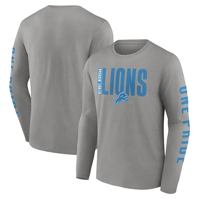 Men's Fanatics Gray Detroit Lions Vision Long Sleeve T-Shirt