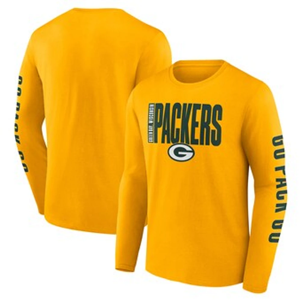 Men's Fanatics Gold Green Bay Packers Vision Long Sleeve T-Shirt