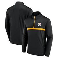 Men's Fanatics  Black Pittsburgh Steelers Head-to-Head Quarter-Zip Top