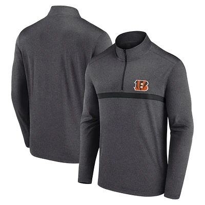 Men's Fanatics  Charcoal Cincinnati Bengals Head-to-Head Quarter-Zip Pullover