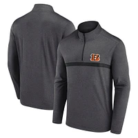Men's Fanatics  Charcoal Cincinnati Bengals Head-to-Head Quarter-Zip Pullover