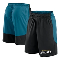 Men's Fanatics Black/Teal Jacksonville Jaguars Launch Polyester Shorts