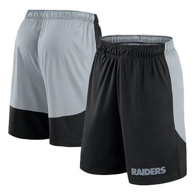 Men's Fanatics Black/Silver Las Vegas Raiders Launch Polyester Shorts