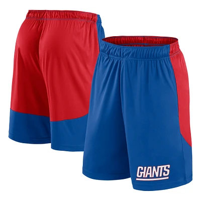 Men's Fanatics Royal/Red New York Giants Launch Polyester Shorts