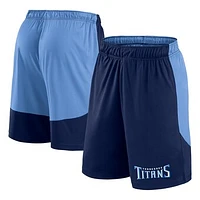 Men's Fanatics Navy/Blue Tennessee Titans Launch Polyester Shorts