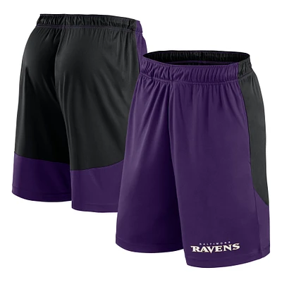 Men's Fanatics Purple/Black Baltimore Ravens Launch Polyester Shorts