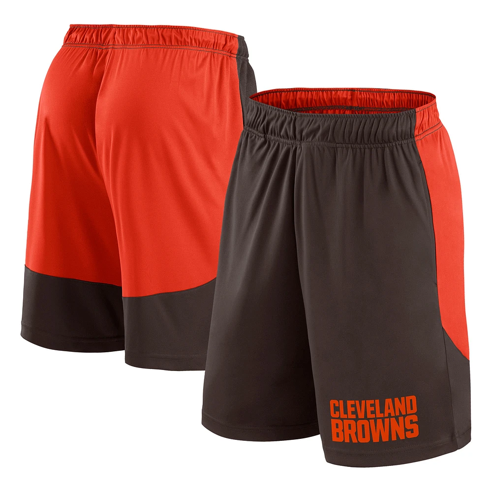 Men's Fanatics Brown/Red Cleveland Browns Launch Polyester Shorts