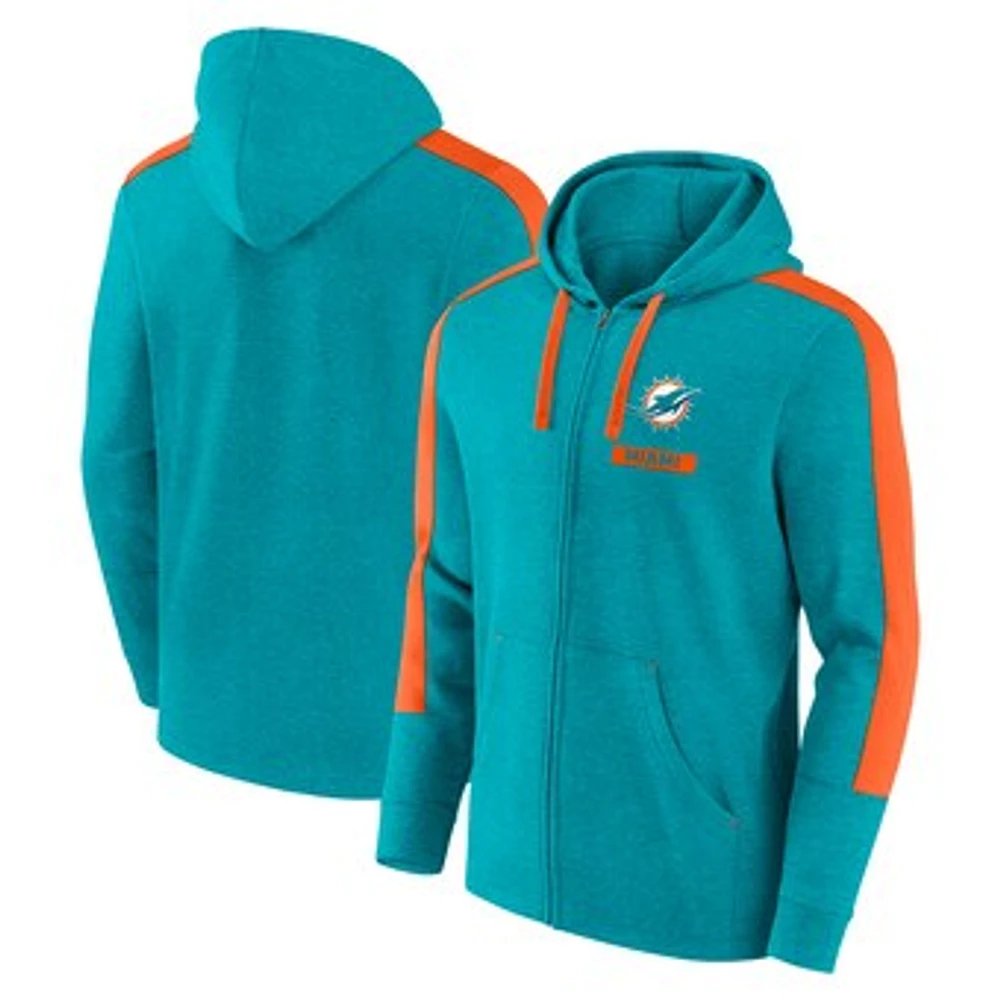 Men's Fanatics  Aqua Miami Dolphins Gains Full-Zip Hoodie