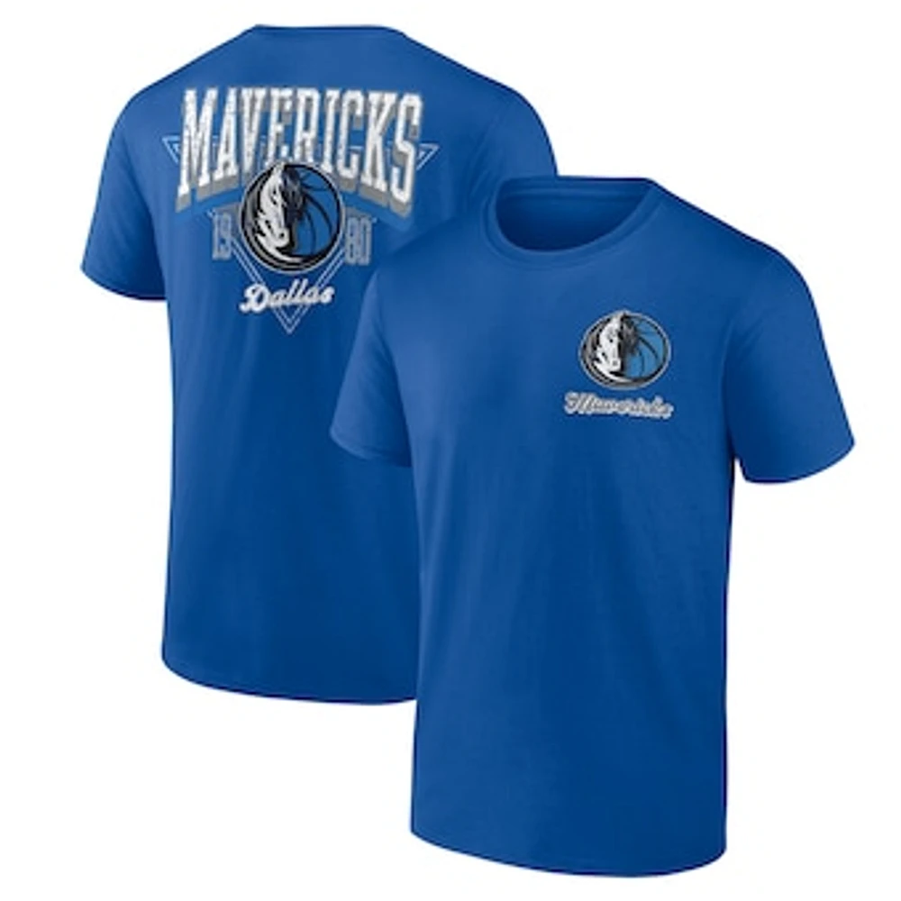 Men's Logo Athletic Blue Dallas Mavericks Never Over T-Shirt