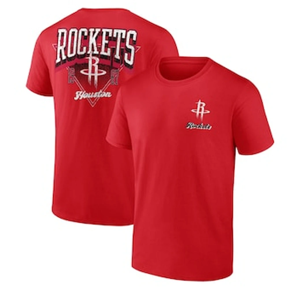 Men's Logo Athletic Red Houston Rockets Never Over T-Shirt