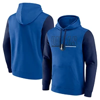 Men's Blue Dallas Mavericks Outline Colorblock Pullover Hoodie