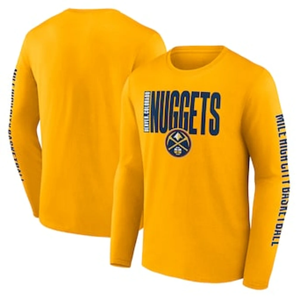 Men's Gold Denver Nuggets Vision Long Sleeve T-Shirt