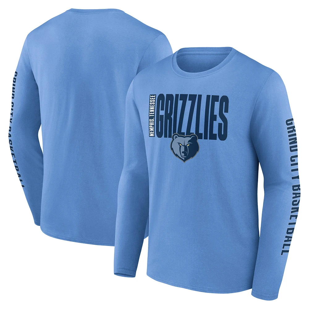 Men's Light Blue Memphis Grizzlies Vision Long Sleeve T-Shirt