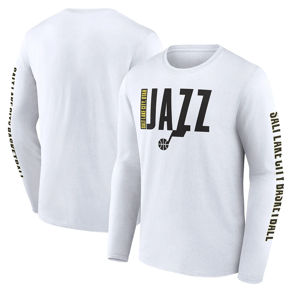 Men's White Utah Jazz Vision Long Sleeve T-Shirt