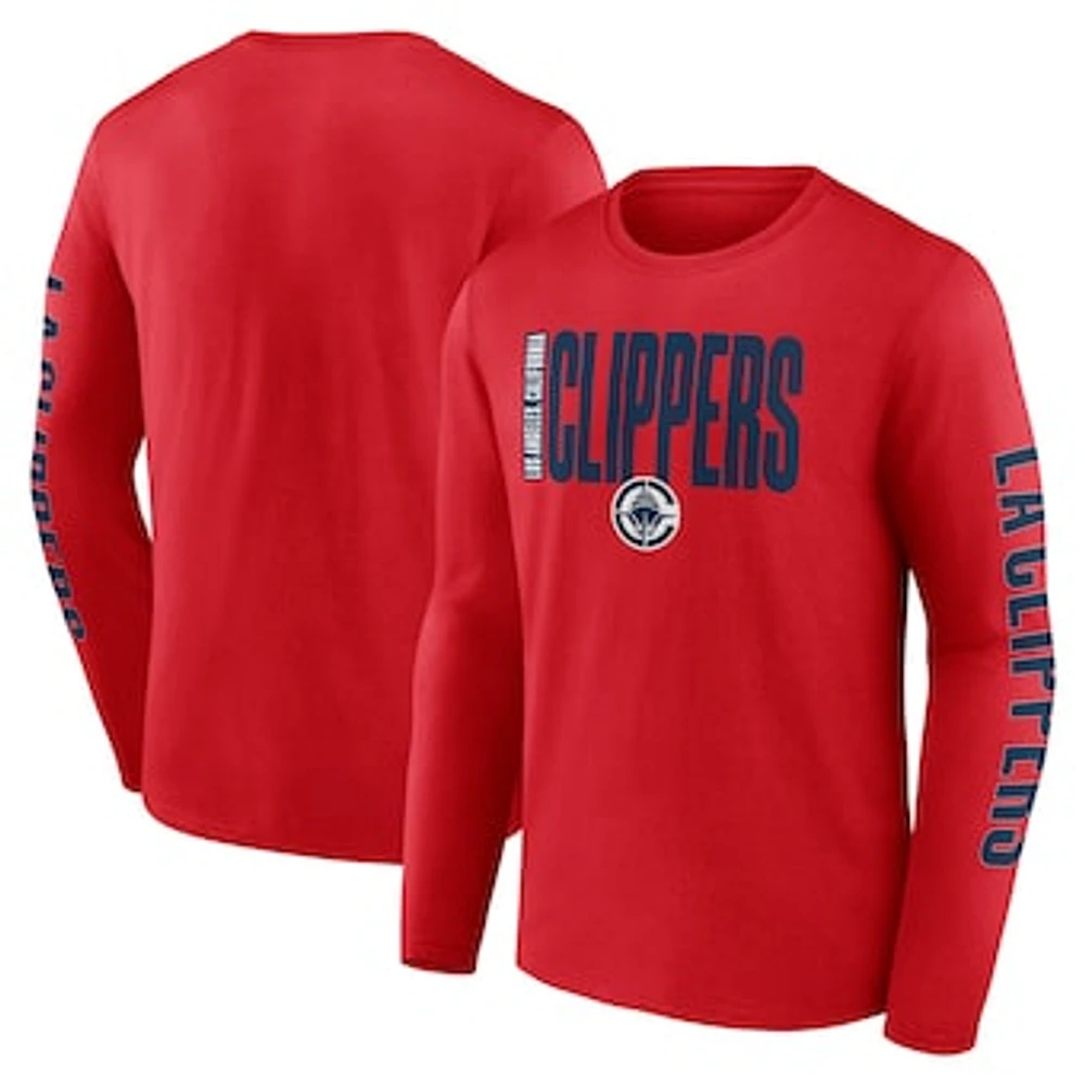 Men's Red LA Clippers Vision Long Sleeve T-Shirt