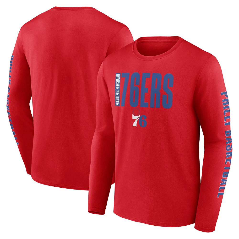 Men's Red Philadelphia 76ers Vision Long Sleeve T-Shirt