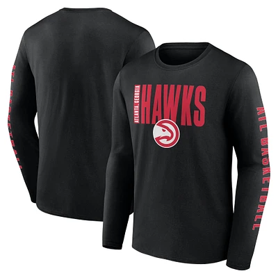 Men's Black Atlanta Hawks Vision Long Sleeve T-Shirt