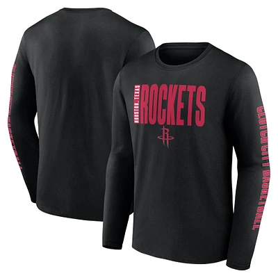 Men's Black Houston Rockets Vision Long Sleeve T-Shirt